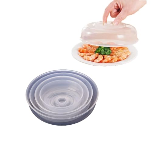 Mikrowelle Spritzer Abdeckung, klare Mikrowelle Abdeckung für Lebensmittel wiederverwendbare Kunststoffe Mikrowelle Platte Abdeckung Deckel Mikrowelle Spritzer Schutz für Zuhause (20cm) von Cyrank