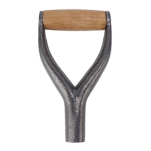 Schaufelgriff mit D-Griff, Ersatzgriff aus Metall für die Schaufel mit Holzgriff, 1,22 Zoll Innendurchmesser, Gartenzubehör zum Graben und Rechenwerkzeug (Silber) von Cyrank
