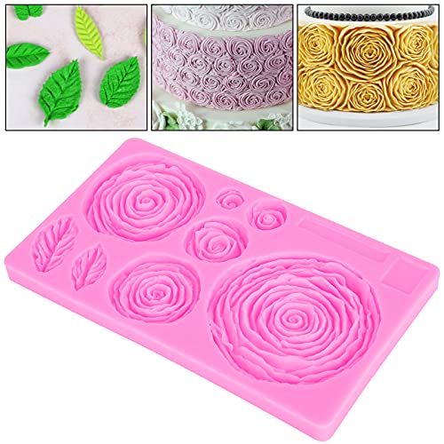 Rosen 3D-Silikonform, Große Rosen Blumen-Silikonform, Retro Relief Silikon Schimmel, Schokoladenformen DIY Kuchen SüßIgkeiten Formen Für Cake Border Decoration, Schokolade von Cyrank