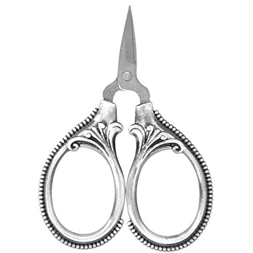 Stickschere Kleine Schere Nähschere Präzisionsschere Niedliche Schere Bastelschere Vintage Schere im europäischen Stil Edelstahl(Silber-) von Cyrank