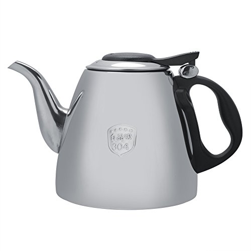 Teekanne Tee, Edelstahl Teekanne mit hitzebeständigem Griff für Hochglanz, 1,2 Liter und 1,5 Liter Silber(1.5L) von Cyrank