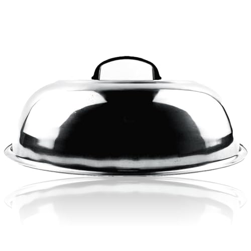 Wok-Abdeckung aus Edelstahl, Robuster Wok-Deckel, Universeller Topfdeckel, Universeller Pfannendeckel, Ersatz-Bratpfannenabdeckung, Dampfabdeckung, Kreisförmig(32cm) von Cyrank