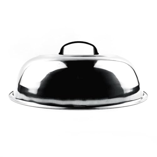 Wok-Abdeckung aus Edelstahl, Robuster Wok-Deckel, Universeller Topfdeckel, Universeller Pfannendeckel, Ersatz-Bratpfannenabdeckung, Dampfabdeckung, Kreisförmig(36cm) von Cyrank