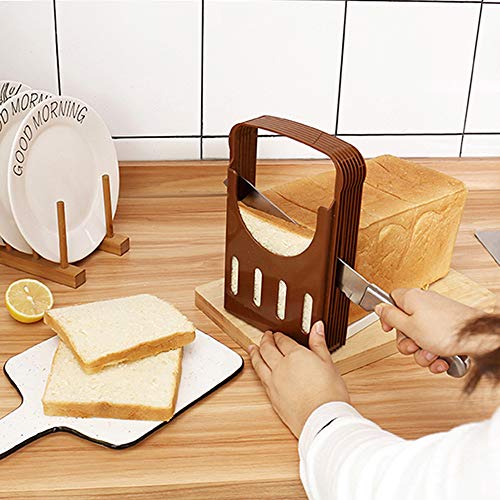 Cysincos Brotschneidehilfe Küchenwerkzeug Toastbrotscheibe Hilfe Toastbrotschneider Backwerkzeug Dicke einstellbar Brotschneide Manuell für Selbstgemachtes Brot, Toast, Laib Kuchen von Cysincos