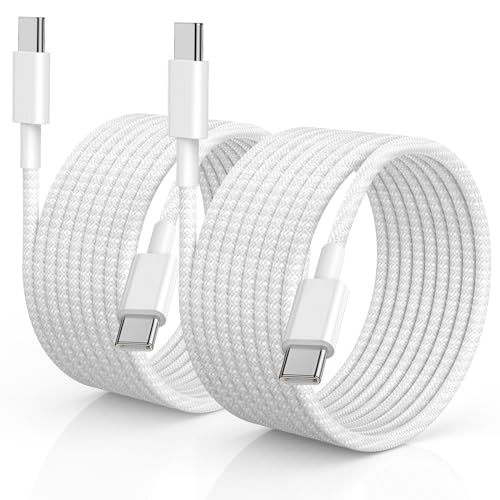 USB C auf USB C Kabel 1M,iPhone 15 Ladekabel 60W [1m+1m], Nylon Type C to C Schnellladekabel für Apple iPhone 15 Plus/Pro/Pro Max/iPad Pro 12.9/11/10.9 inch 5/4/3th/Mini/Macbook，2Pack von CyvenSmart