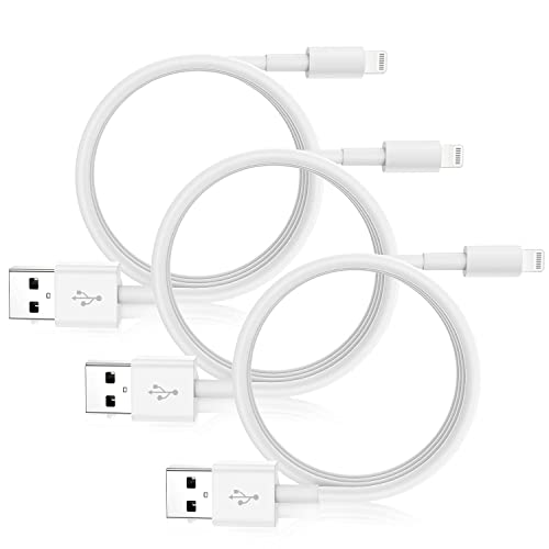 CyvenSmart iPhone-Ladekabel, 1 m, 3 Stück, 3 Fuß, Apple MFi-zertifiziertes Ladegerät, Lightning-auf-USB-Kabel, kompatibel mit iPhone 12/11 Pro/11/XS MAX/XR/8/7/6s/6/plus, iPad Pro/Air/Mini ,iPod von CyvenSmart