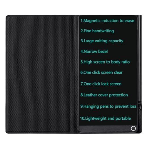 Czemo LCD schreibtafel Erwachsene 6.5 Zoll mit Schutzhülle, Wiederverwendbar LCD-schreibtafeln, Digitales Schreibtablett Zaubertafel für Büro, Klassenzimmer, Memo, Notizen, Einfarbig von Czemo