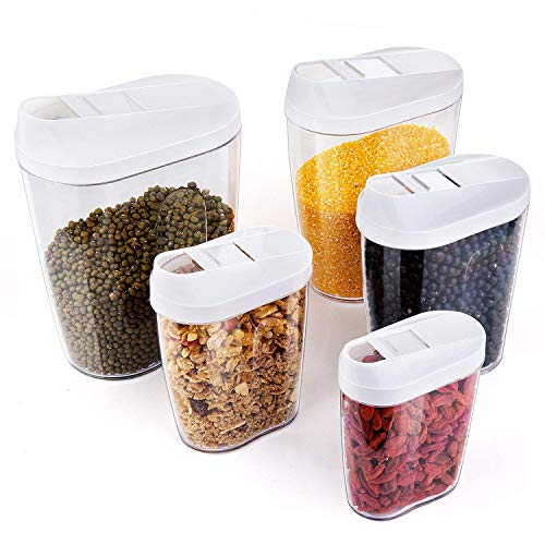 Czemo Schüttdosen Vorratsdosen 5er-Set BPA-Frei Frischhaltedosen Streudosen Vorratsbehälter für Müsli/Cornflakes von Czemo