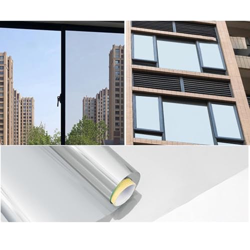 Sonnenschutzfolie Fenster innen, Verdunklungsfolie für Fenster, Sonnenschutzfolie dachfenster, UV Folie Fenster,Anti hitze Folie Fenster,Spiegelfolie Fenster sichtschutz (Colour B,50x200CM) von Cznlnzc