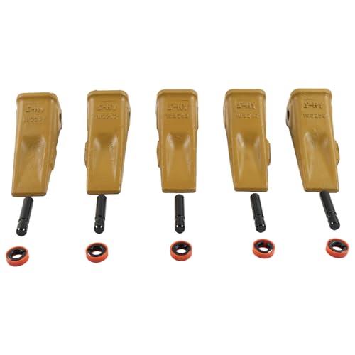 Czomoizc 5 Stück 1U3252 Eimer-Grabzähne mit Stift 8E6259 und Verschluss 8E6258, kompatibel mit Caterpillar J250 211 212 926 930 936 941 953 von Czomoizc