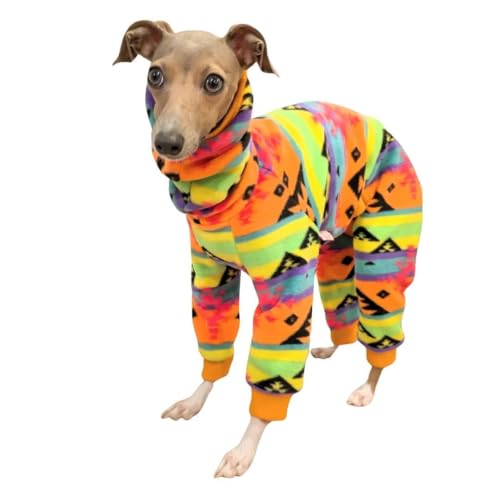 D Doggy Star Whippet Fleece-Rollkragenpullover für Windhunde (M, Nordic Orange) von D DOGGY STAR