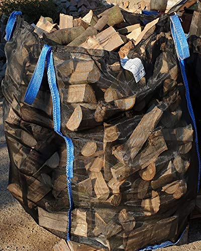 10 x Hochwertiger Big Bag für Holz mit Sternenboden * speziell für Brennholz * Woodbag, Holzbag, Brennholzsack * 100x100x120cm * voll Netzgittergewebe * Holz trocknen + transportieren von D Divigo holzBAG 24.de