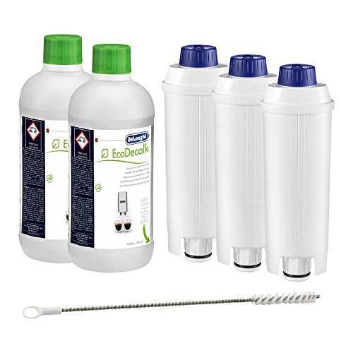 2x DELONGHI EcoDecalk Entkalker + 3x DELONGHI Wasserfilter DLS C002 + 1x DELONGHI Reinigungsbürste (Pipe Cleaner) von De'Longhi
