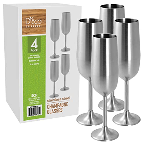 Champagnergläser mit Stiel, Edelstahl, unzerbrechlich, 237 ml, Premium-Qualität, wiederverwendbar, hält Getränke länger kühl, einzigartige Party-Geschenkidee für Unterhaltung und Urlaub Champagnergläser mit Stiel, Edelstahl, unzerbrechlich, 237 ml, Premium-Qualität, wiederverwendbar, hält Getränke länger kühl, einzigartige Party-Geschenkidee für Unterhaltung und Urlaub von D'Eco