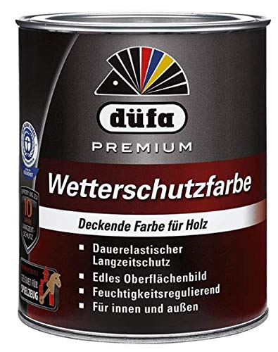 düfa Premium Wetterschutzfarbe | Holzschutz innen/außen | Holzschutzfarbe | Deckende Farbe | 2,5 Liter | Dunkelbraun von DÜFA