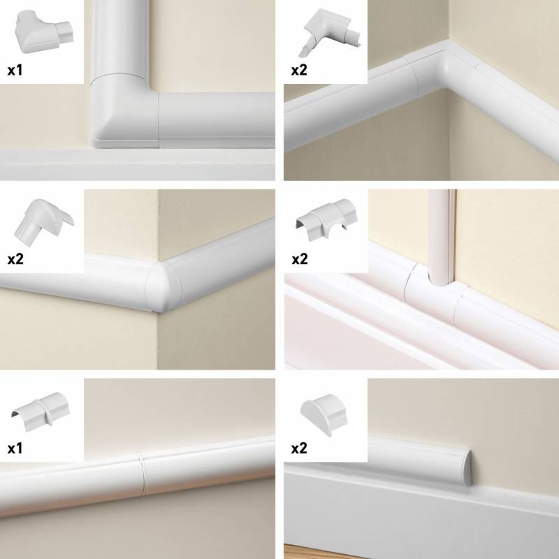 D-Line Design Kabelkanal Zubehör-Set 30x15mm weiß, 10-teilig von D-Line Design