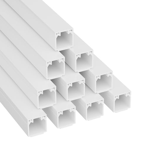 D-Line 1D1616W/10 Vierkant-Kabelabdeckung, 16 x 16 mm (B x H), selbstklebend, zum Verbergen und Sortieren von Kabeln Stück je 1 m lang (10-Meter-Multipack) – Weiß, 16x16mm 10 x 1 Lengths von D-Line