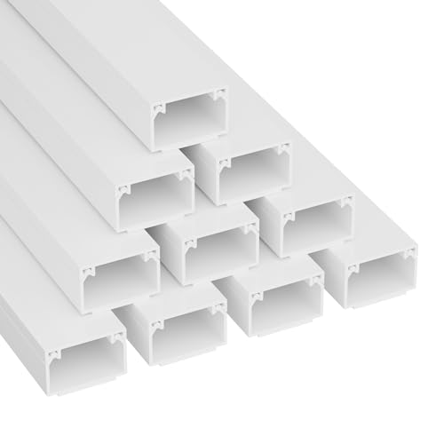 D-Line 1D2516W/10 Vierkant-Kabelabdeckung, 25 x 16 mm (B x H), selbstklebend, zum Verbergen und Sortieren von Kabeln Stück je 1 m lang (10-Meter-Multipack) – Weiß, 25x16mm 10 x 1 von D-Line
