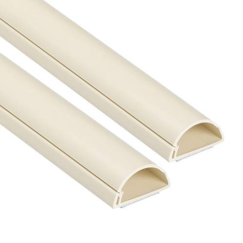 D-Line 1D3015M-2PK Mini Kabelkanal Selbstklebender, Halbrunde Kabelführungen, Kabelleiste - 2x 30mm (B) x 15mm (H) x 1-Meter Länge - Magnolia von D-Line