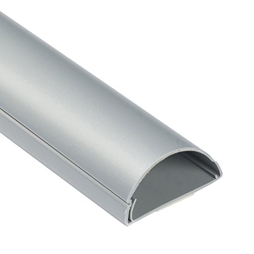 D-Line 1M5025A TV Kabelkanal, Kabelabdeckung, Kabel für wandmontierte Fernsehapparate kaschieren - 1x 50mm (B) x 25mm (H) x 1-Meter Länge - Aluminium-Effekt von D-Line