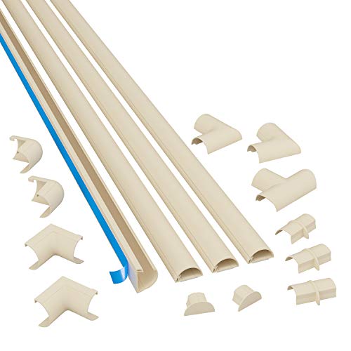 D-Line 3015KIT003 Selbstklebender, Runder Magnolia Kabelkanal, 30x15 mm, 4 x 1 m Länge, 4 Stück von D-Line