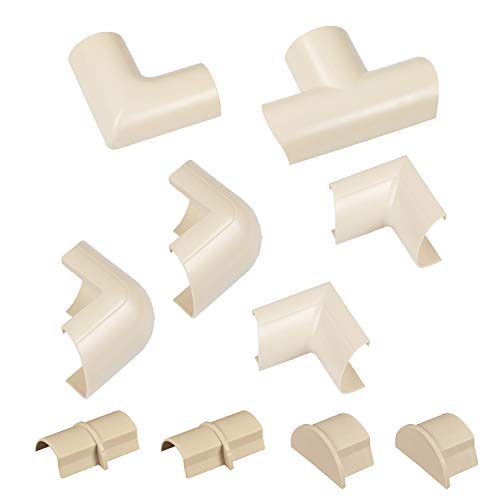 D-Line CLOAP3015M Mini Kabelkanal Clip-Over Verbindungsstücke Multipack, Aufsteckbare Verbindungsstücke, Verbinden Sie mehrere 30x15mm Kabelkanäle - 10-teiliges Kabelkanal Zubehör Set - Magnolia von D-Line