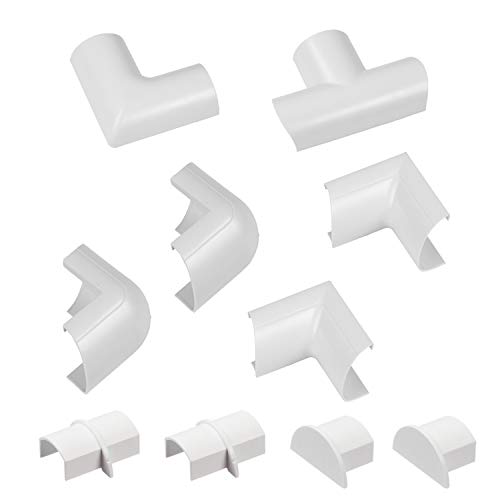 D-Line CLOAP3015W Mini Kabelkanal Clip-Over Verbindungsstücke Multipack, Aufsteckbare Verbindungsstücke, Verbinden Sie mehrere 30x15mm Kabelkanäle - 10-teiliges Kabelkanal Zubehör Set - Weiß von D-Line