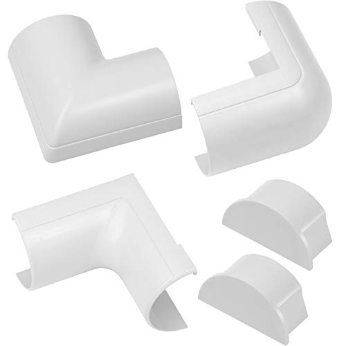 D-Line CLOAP5025W Maxi Kabelkanal Clip-Over Verbindungsstücke Multipack, Aufsteckbare Verbindungsstücke, Verbinden Sie mehrere 50x25mm Kabelkanäle - 5-teiliges Kabelkanal Zubehör Set - Weiß von D-Line
