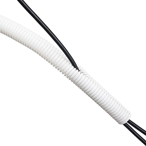 D-Line CTT1.1/25W weißer Kabelschlauch, Flexibles Kabelrohr zur Kabelorganisation - 25mm Außendurchmesser - Länge 1,1m - Weiß von D-Line
