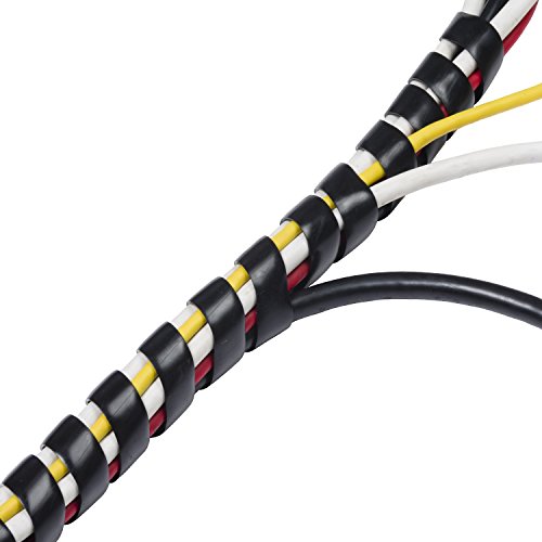 D-Line CTW2.5B Kabelspirale, Kabel-Spiralschlauch, hochwertiges Kabelmanagement, Spiral-Kabelschlauch dehnbar für 10–40mm breite Kabelbündel - Länge 2,5m - Schwarz von D-Line