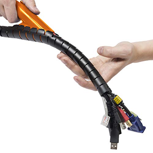 D-Line CZ252.5B Flexibler Kabelkanal, Optimale Kabelordnung mit dem Kabelschutzschlauch - Länge 2,5m, Durchmesser 25mm - Schwarz von D-Line