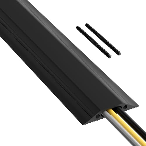 D-Line FC83B/9M Boden Kabelbrücke mit Steckverbindung, Schwarz, Boden-Kabelkanal 83x14mm Breit, 9m Länge - Schwarz D-Line FC83B/9M Boden Kabelbrücke mit Steckverbindung, Schwarz, Boden-Kabelkanal 83x14mm Breit, 9m Länge - Schwarz von D-Line