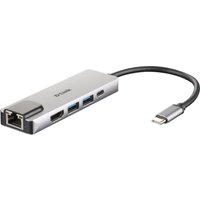 D-Link 5-In-1 USB-C Hub mit HDMI/Ethernet und USB-C Thunderbolt 3 Dockingstation von D-Link