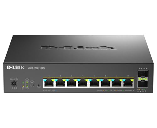 D-Link 8 x 2.5Gbps Multi-G Ethernet PoE Ports with 2 x 10G SFP+, DMS-1250-10SPL/E D-Link 8 x 2.5Gbps Multi-G Ethernet PoE Ports with 2 x 10G SFP+, DMS-1250-10SPL/E von D-Link