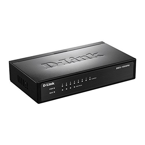 D-Link DES-1008PA Unmanaged Desktop Switch (8 Ports, 8 x 10/100 Mbit/s Ports, davon 4 x PoE-Ports) von D-Link