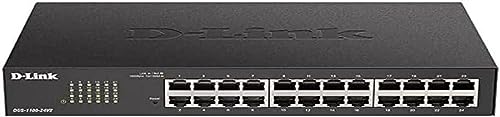 D-Link DGS-1100-24V2/E Gigabit Smart Switch (24 Ports, 10/100/1000 Mbit/s, einfache Plug & Play-Installation, lüfterlos) - Nur EU-Netzkabel, Schwarz von D-Link