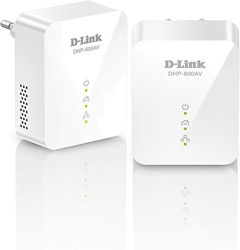 D-Link DHP-601AV (2x DHP-600AV) Powerline Gigabit Starter Kit (Netzwerkverbindung für kabelgebundene Geräte, bis zu 1000 Mbit/s, AV2-Technik, Plug-and-Play) von D-Link