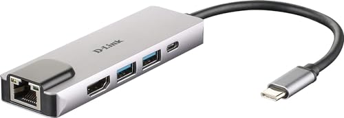 D-Link DUB-M520 USB Typ C Hub 5 in 1 USB C Adapter mit HDMI 4K und 1080p, 2X USB3.0/USB2.0, 1x USB C bis 60 W zum Laden und für Daten D-Link DUB-M520 USB Typ C Hub 5 in 1 USB C Adapter mit HDMI 4K und 1080p, 2X USB3.0/USB2.0, 1x USB C bis 60 W zum Laden und für Daten von D-Link