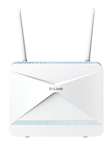 D-Link G416/E Eagle PRO AI AX1500 4G+ Smart Router (4G+ LTE Cat 6 Download bis zu 300Mbps, Wi-Fi 6, AI Wi-Fi/Traffic Optimiser, Gigabit Ports, WPA3, Wi-Fi Mesh Support, ohne Simlock), Weiß von D-Link
