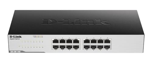 D-Link GO-SW-16G Gigabit Easy Ethernet Gigabit Desktop Switch, Schwarz von D-Link