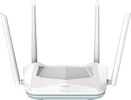 D-Link R15 Eagle PRO AI AX1500 Smart Router (AI Wi-Fi/Traffic Optimiser, AI Parental Control, Gigabit Ports, MU-MIMO, 1024 QAM, OFDMA, WPA3, D-Link Wi-Fi Mesh, kompatibel mit Alexa/Google Assistant) von D-Link