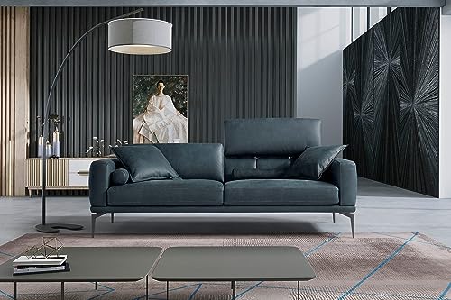 D-MOVE, Leather, Smoke, 3 Seater Sofa von D-MOVE