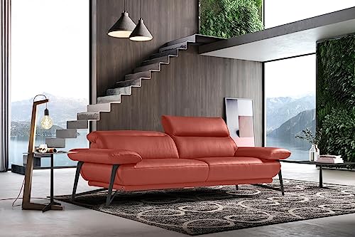 D-MOVE, Leather, Marsala, 3 Seater Sofa von D-MOVE