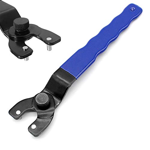 D-Orange Verstellbar Winkelschleifer Schraubenschlüssel, 10-47 mm, Kunststoffgriff 2 Pin Winkelschleifer Schlüssel Stiftschlüssel Geeignet für die Meisten Winkelschleifer, Blau, Gesamtlänge 19cm von ZoZoMaiy