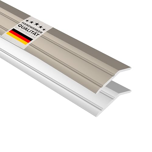 D-TACK Rampenprofil selbstklebend | Höhe 4 mm | Länge 1 m | Titan | Übergangsschiene für Bodenbeläge | Höhenausgleichsprofil aus eloxiertem Aluminium | Rampenleiste von D-Tack