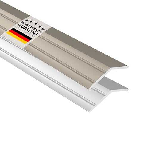 D-TACK Rampenprofil selbstklebend | Höhe 8 mm | Länge 1 m | Titan | Übergangsschiene für Bodenbeläge | Höhenausgleichsprofil aus eloxiertem Aluminium | Rampenleiste von D-Tack