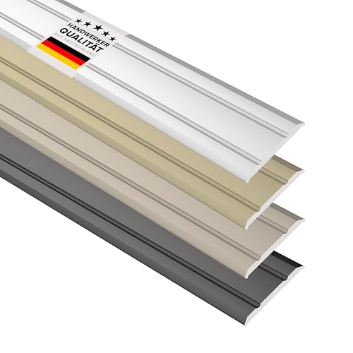 D-TACK Übergangsprofil Alu selbstklebend | Breite 24,8 mm | Länge 1 m | Silber | Flache Übergangsschiene | Übergangsleiste aus eloxiertem Aluminium | Abdeckleiste in Handwerker-Qualität von D-Tack