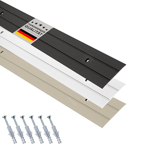 D-TACK Übergangsprofil Alu zum Schrauben inkl. Schrauben & Dübel | Breite 37 mm | Länge 2,7 m | Schwarz | Flache Übergangsschiene | Übergangsleiste aus eloxiertem Aluminium von D-Tack