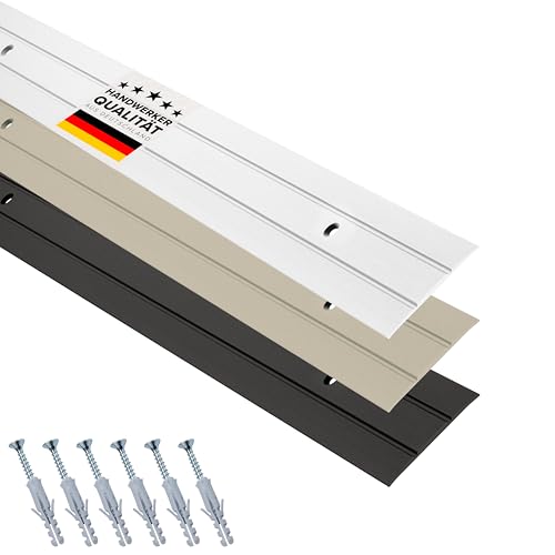 D-TACK Übergangsprofil Alu zum Schrauben inkl. Schrauben & Dübel | Breite 37 mm | Länge 1 m | Silber | Flache Übergangsschiene | Übergangsleiste aus eloxiertem Aluminium von D-Tack