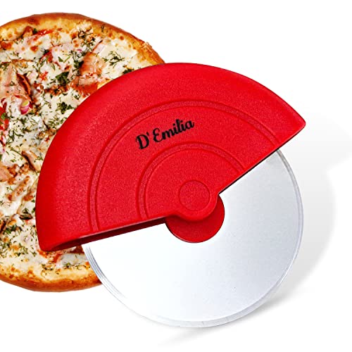 D'Emilia - Vielseitiger Pizzaschneider aus Edelstahl für die Küche, Pizzaschneider, tragbar, ergonomisch, mit 7,5 cm Durchmesser von D'emilia